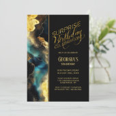 エイジブラック金ゴールド天体サプライズ誕生日 招待状 (スタンド正面)