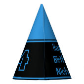 エイジブルーとブラックTレックス恐竜誕生日 パーティーハット (裏面)