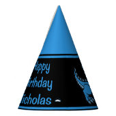 エイジブルーとブラックTレックス恐竜誕生日 パーティーハット (左)