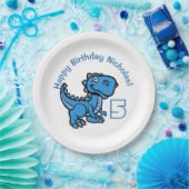 エイジブルーTレックス誕生日 ペーパープレート (パーティー)