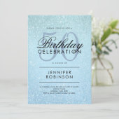 エイジモダン誕生日ブルーグリッタールッ絵を描ク 招待状 (スタンド正面)