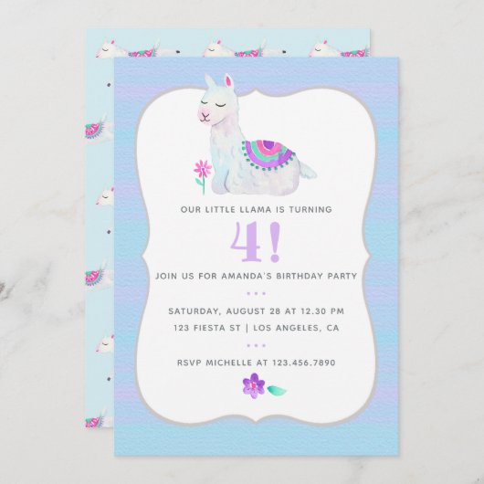 エイジラマ子供の誕生日パーティの招待状 招待状 (正面/裏面)