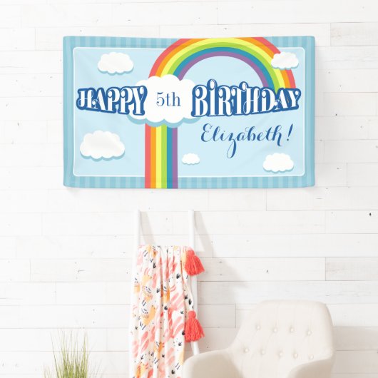 エイジレインボークラウド誕生日バナー 横断幕 (インサイチュ)