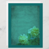 エイジングイエローローズアクアブルーフローラスクラップブック (正面/裏面)