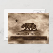 エイジングカリフォルニア州旗 ポストカード (正面/裏面)