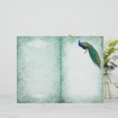 エイジンググリーン紙ヴィンテージ孔雀ジャーナルページ (スタンド正面)