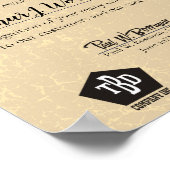 エイジングストーン金ゴールド従業員の記念日の証明書 ポスター (角)