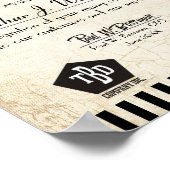 エイジングストーン金ゴールド従業員記念日の証明書p ポスター (角)