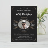エイジングトゥパーフェクトブラック金ゴールドクラス60誕生日 招待状 (スタンド正面)