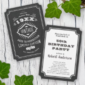 エイジングトゥパーフェクトヴィンテージエレガントな誕生日パーティー 招待状