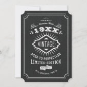 エイジングトゥパーフェクトヴィンテージエレガントな誕生日パーティー 招待状 (正面)