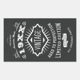 エイジングトゥパーフェクトヴィンテージエレガントな誕生日パーティー 長方形シール