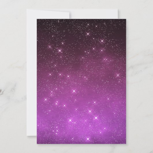 エイジングパープルスターズ輝く空の誕生日パーティー 招待状 (裏面)