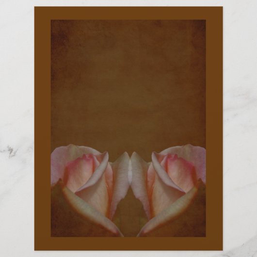 エイジングピンクローズブズブラウンフローラスクラップブック紙 (正面)