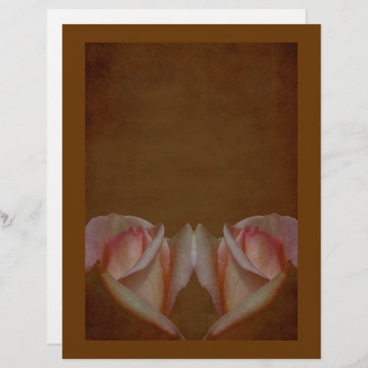 エイジングピンクローズブズブラウンフローラスクラップブック紙 (正面/裏面)