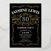 エイジヴィンテージウイスキーをテーマにしたサプライズ誕生日 箔招待状 (正面)