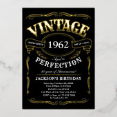 エイジヴィンテージウイスキーをテーマにした誕生日 箔招待状 (正面)