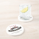 エイジヴィンテージクラシックバイクバイクもしくは自転車に乗る人誕生日 コースター (側面)