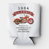 エイジヴィンテージクラシックバイクバイクもしくは自転車に乗る人誕生日 缶クーラー (正面)