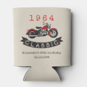 エイジヴィンテージクラシックバイクバイクもしくは自転車に乗る人誕生日 缶クーラー (裏面)