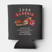 エイジヴィンテージクラシックバイクバイクもしくは自転車に乗る人誕生日 缶クーラー (裏面)