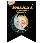 エイジヴィンテージシアルパジャマ誕生日ブラック バンティングフラッグ (第1の旗)