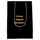 エイジヴィンテージシアルパジャマ誕生日ブラック ミディアムペーパーバッグ (裏面)