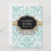 エイジ動揺してドダマスクきらきら光るゴールデン結婚ルズ 招待状 (正面)