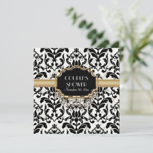 エイジ動揺してドダマスクきらきら光るゴールデン結婚ルズ 招待状 (スタンド正面)