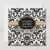 エイジ動揺してドダマスクきらきら光るゴールデン結婚ルズ 招待状 (正面)