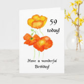 エイジ固有の誕生日カーカスタマイズドへ, Poppies カード (黄色い花)