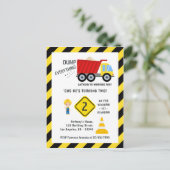 エイジ建築テーマダンプトラック誕生日 ポストカード (スタンド正面)