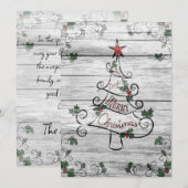 エイジ素朴ドバーンウッドクリスマスツリーホリー シーズンカード (正面/裏面)