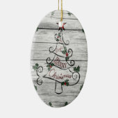 エイジ素朴ドバーンウッドクリスマスツリーホリー セラミックオーナメント (右)