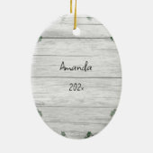 エイジ素朴ドバーンウッドクリスマスツリーホリー セラミックオーナメント (裏面)