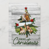 エイジ素朴ドバーンウッドクリスマスツリー写真 シーズンカード (正面/裏面)