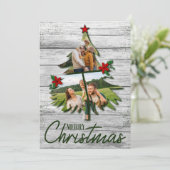 エイジ素朴ドバーンウッドクリスマスツリー写真 シーズンカード (スタンド正面)