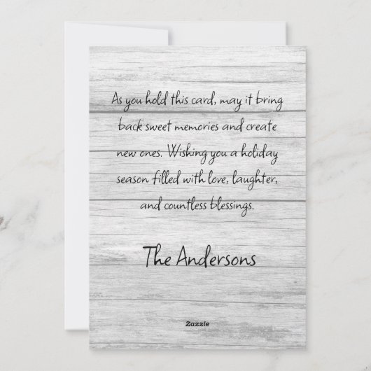 エイジ素朴ドバーンウッドクリスマスツリー写真 シーズンカード (裏面)