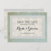 エイジ素朴ドヴィンテージリネンで日付レースを保存 案内ポストカード (正面/裏面)