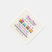 エイジ誕生日かわいいカラフル列車 スタンダードカクテルナプキン (角)