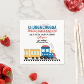 エイジ誕生日カラフル漫画列車 スタンダードカクテルナプキン (インサイチュ)