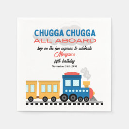 エイジ誕生日カラフル漫画列車 スタンダードカクテルナプキン