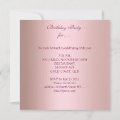 エイジ誕生日コーラルピンク2ボウピーチ 招待状 (裏面)