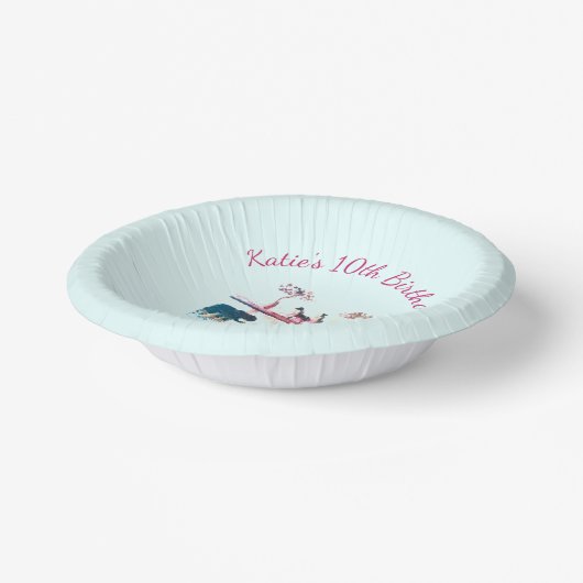 エイジ誕生日ゾウ、キリン動物 ペーパーボウル (傾斜あり)