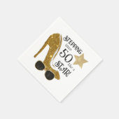 エイジ誕生日パーティスター金ゴールドグリッター スタンダードカクテルナプキン (角)