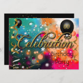 エイジ誕生日パーティーお祝い10代または大人 招待状 (正面/裏面)