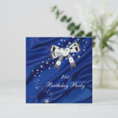 エイジ誕生日パーティーブルーシルバー 招待状 (スタンド正面)