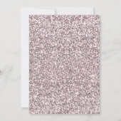 エイジ誕生日ピンクグリッター紫バラ 招待状 (裏面)