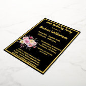 エイジ誕生日ブラック実在金ゴールド 箔招待状 (回転した状態)