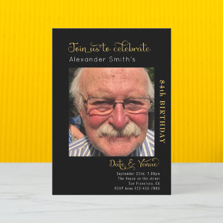 エイジ誕生日ブラック招待状 招待状